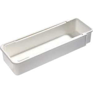 Organizador de cajón extensible de plástico blanco para cosméticos y almacenamiento
