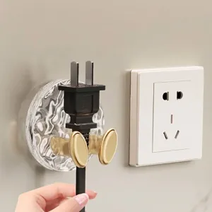 Adhesive luxury plug hook for wall mount power cord organization