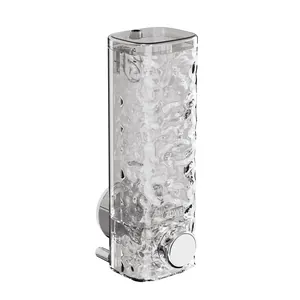 Wall-mounted no-drill suction cup soap dispenser with elegant water ripple texture
