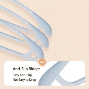 Non-slip wide shoulder clothes hangers with anti-slip stripes