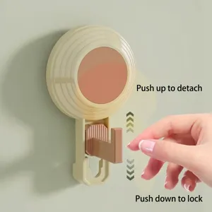 Powerful dopamine suction cup hook with push-lock mechanism for bathroom and kitchen use
