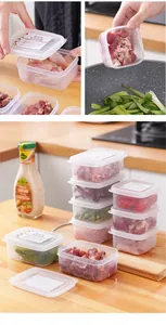 Set di contenitori alimentari ermetici trasparenti per congelatore con carne e verdure