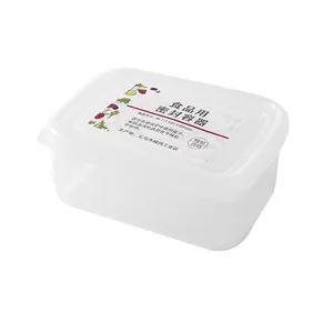 Contenitore alimentare ermetico in plastica trasparente con coperchio bianco per frigorifero