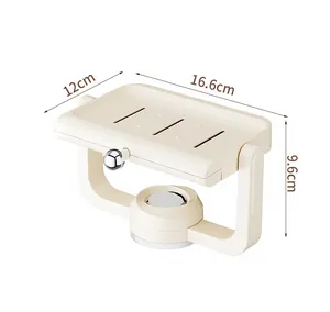 Dimensions of the rotary suction cup soap dish, 16.6 x 12 x 9.6 cm for bathroom use
