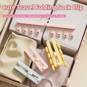 Tragbarer Faltbarer Wolken-Kleiderbügel Multi-Clip Platzsparender Reise-Socken-Wäscheständer Kunststoff Unterwäsche-Bügel Für Zuhause Und Reisen