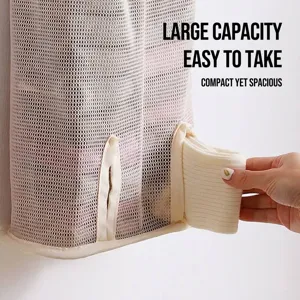 Durable hanging mesh storage bag for socks and underwear with convenient bottom access