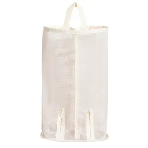 Breathable white hanging mesh storage bag for socks underwear and bra organization