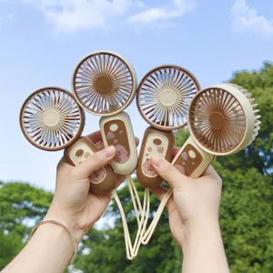 Handheld Mini Fan USB Rechargeable Portable Capybara Cartoon Small Personal Fan With Lanyard For Dormitory Office Outdoor Travel Summer Cooling