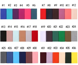 Cartella colori con 36 tonalità di foulard in cotone mercerizzato con numeri