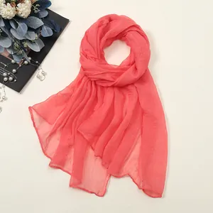 Écharpe en mousseline 30D corail léger avec des accessoires de mode élégants