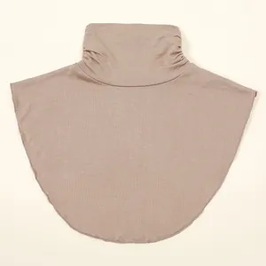 Elastic mock neck polyester fake collar in dusty pink for women's winter inner wear