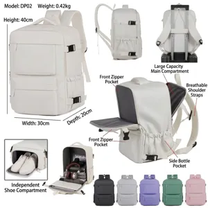 Zaino Porta PC Grande Capacità Borsa Viaggio Business Oxford Impermeabile Unisex Scomparto Scarpe Zaino Traspirante