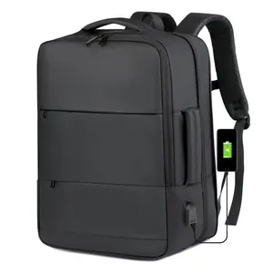 Heren Uitbreidbare Zakelijke Rugzak Waterdichte Oxford Doek Laptoptas USB Oplaadpoort Reis Woon-werkverkeer Schooltas