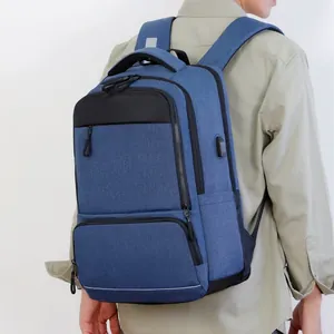 Zaino blu resistente per laptop business, borsa da viaggio e scuola di grande capacità unisex