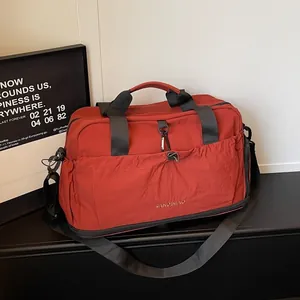Red large capacity travel duffel bag for sports fitness and short-distance trips