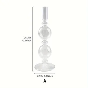 Especificaciones de tamaño detalladas para un portavelas de cristal minimalista