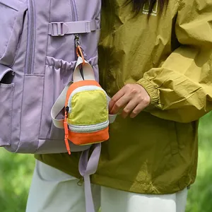 Dopamine-colored mini backpack coin purse for earphones and lipstick