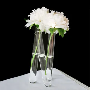 Gedetailleerd beeld van creatieve driebuizige glazen vaas voor moderne decoratie