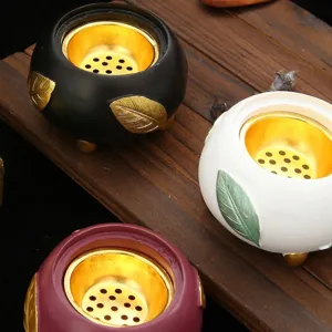 Kreativer Harz Blatt Schnitzerei Weihrauchbrenner Handgemachte Aromatherapie Schale Wohnkultur Retro Zen Ornament
