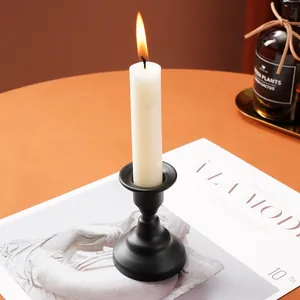 Nordic Iron Candle Holder Vintage Metal Candle Base Tray For Wedding Romantic Dinner Home Decor Gold Black Candle Stand