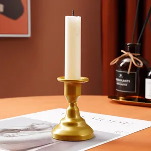 Elegant gold iron candlestick holder for romantic dinner wedding decor
