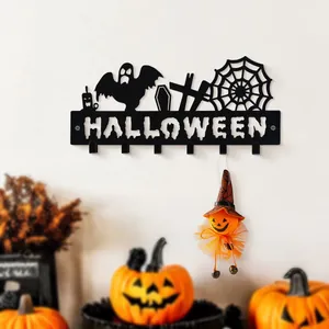 Halloween Motiv Eisen Schlüsselhaken Detailansicht, dekorativer Wandhalter für Zuhause.