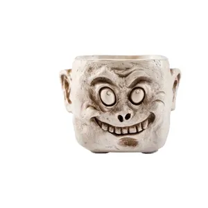 Pot de fleur créatif en résine avec visage de démon amusant pour décoration de jardin