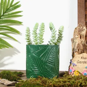 Nordisch Geprägtes Blatt Harz Blumentopf Innen Dekorativer Pflanzgefäß Für Sukkulenten Wohnzimmer Schreibtisch Ornament