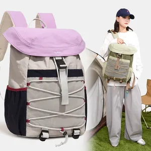 Minimalist outdoor hiking backpack for college students featuring a stylish color-block design