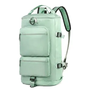 Großer mintgrüner Reise-Rucksack für Fitness und Kurztrips mit Vordertaschen