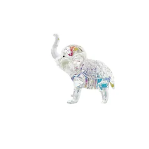 Elegante Kristall-Elefantenfigur mit bunten Akzenten für Heim- und Bürodekoration