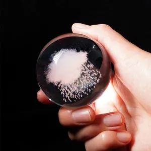Creative laser engraved crystal ball ornament for elegant and cozy desktop decoration