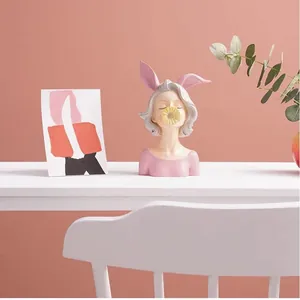 Artistieke Scandinavische stijl Daisy meisje buste vaas voor creatieve woondecoratie