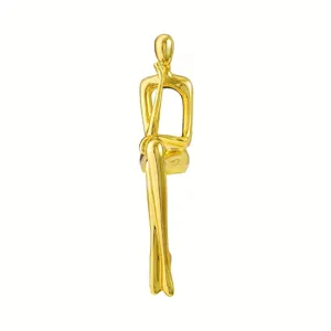 Elegant modern gold plated abstract thinking man resin figurine home table decoration