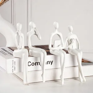 Ensemble de 4 sculptures abstraites créatives blanches pour la décoration