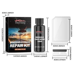 Rayhong Windschutzscheibe Riss Reparatur Set mit 30ml Flüssigkeit und Rasierklinge.
