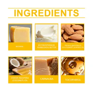 Ingredientes naturales para el cuidado del cuero incluyendo cera de abeja y manteca