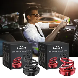 Rayhong mini portable kinetic heater with retail box in professional car interior scene