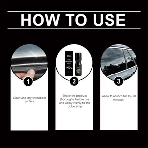 Guida passo-passo che mostra come applicare lo spray protettivo per la gomma dell'auto.