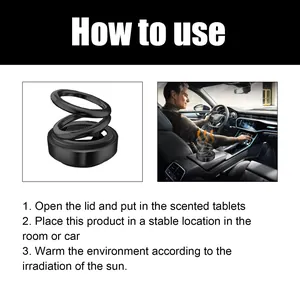 Instruction guide for a portable car vibration radiator showing usage steps