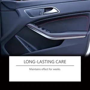 Vista dettagliata dell'interno della portiera dell'auto che mostra l'effetto cura gomma