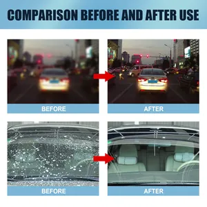 Vergelijking van het reinigende effect van oliefilmverwijderaar voor autoglas op voorruit