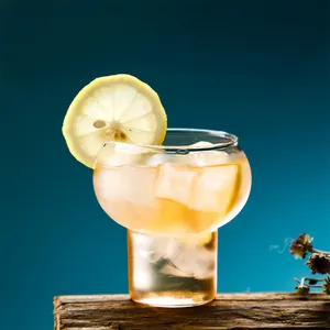 Eleganter hitzebeständiger Glasbecher in Flaschenform für Whiskey oder Fruchtsäfte