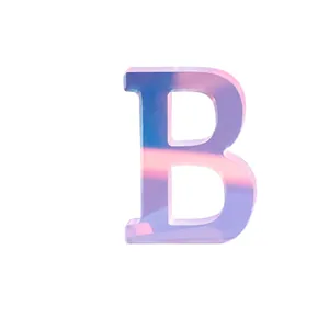 Decorazione creativa in acrilico iridescente con lettera B dell'alfabeto per la casa