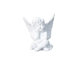 White resin cherub angel figurine ornament for home decor