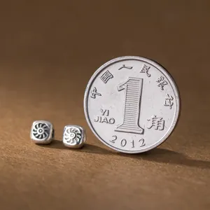 Perline distanziatrici in argento sterling S925 motivo sole per creazione gioielli fai da te