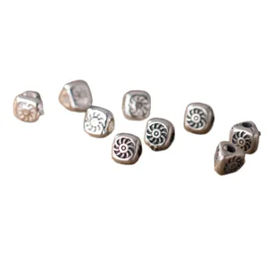 Perline distanziatrici triangolari in argento S925 motivo sole per creazione gioielli DIY