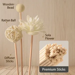 Varillas Difusoras de Aromaterapia de Fibra de Alta Densidad Varillas Volátiles para Fragancia de Interior Flor de Sola Blanca Madera Varillas de Repuesto para Aceites Esenciales
