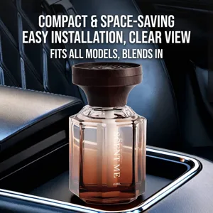 Luxury Glass Car Aromatherapy Diffuser Ornament With Wooden Lid Long Lasting Natural Scent Fragrance Air Freshener For Vehicle Home Decoration
