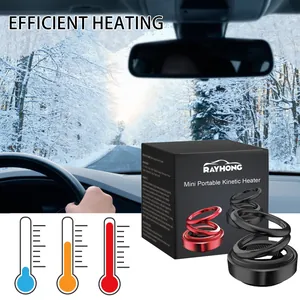 Rayhong Mini Portable Kinetic Heater packaging with temperature rise indicators